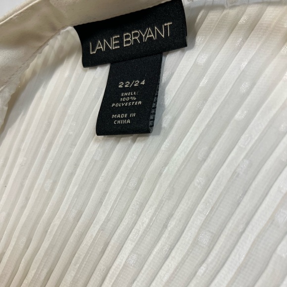 Lane Bryant Sheer Cream Pleated Blouse size 22/24 - Picture 11 of 16